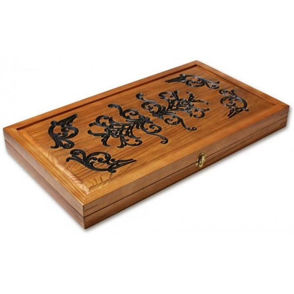 Backgammon carved wooden (oak), model "ND-006BL"