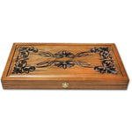 Backgammon carved wooden (oak), model "ND-004BL"