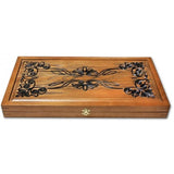 Backgammon carved wooden (oak), model "ND-004BL"