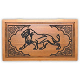 Backgammon carved wooden (oak), model "Lion"