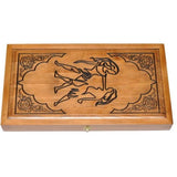 Backgammon carved wooden (oak), model "Twins"