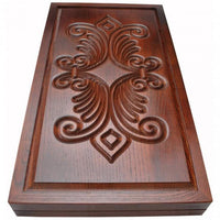 Backgammon carved wooden (oak), model "RND-102"