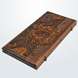 Backgammon carved wooden, model "Star"