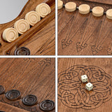 Backgammon carved wooden, model "Deer"