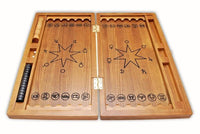 Backgammon carved wooden (oak), model "Twins"