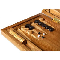 Backgammon carved wooden (oak), model "ND-004BL"