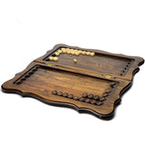 Backgammon carved wooden, model "Lions and Star"