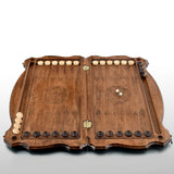 Backgammon carved wooden, model "Deer"