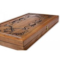 Backgammon carved wooden (oak), model "ND-003BL"