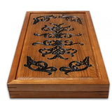 Backgammon carved wooden (oak), model "ND-006BL"